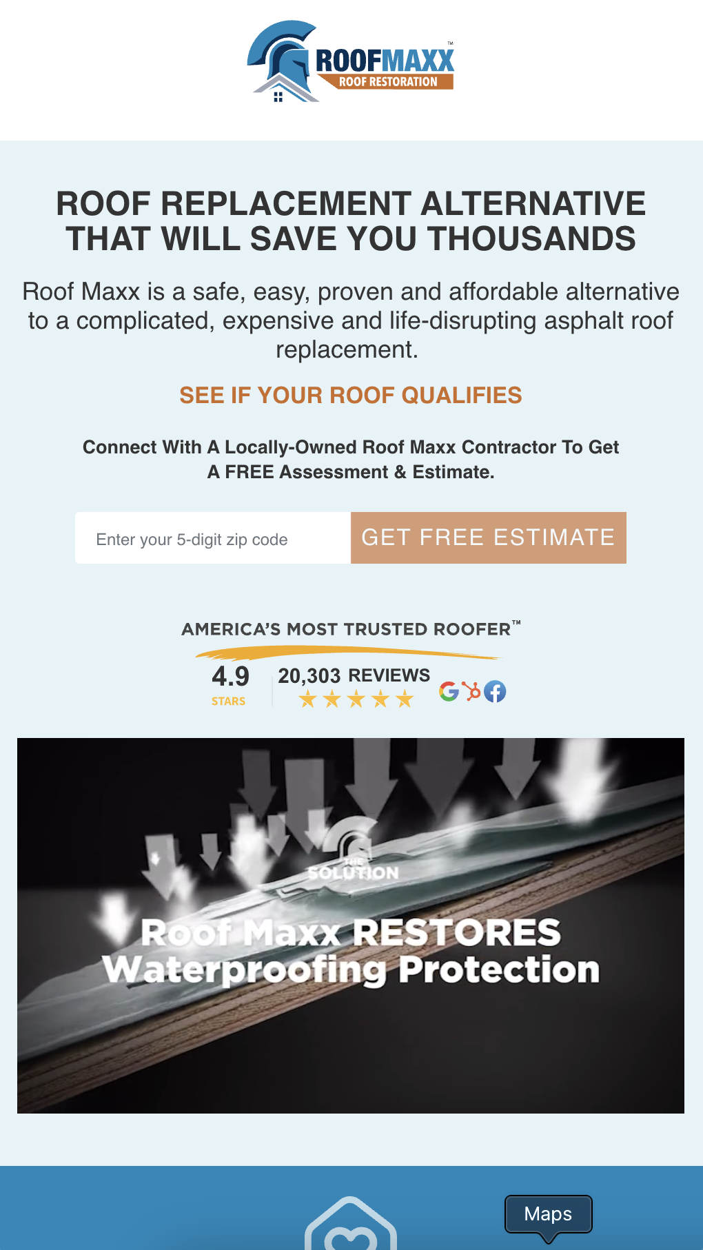 Roof Maxx website built by Salty's Media